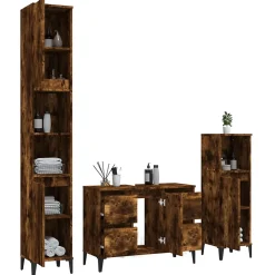 Vidaxl Ensemble de meubles de salle de bain 3 pcs Chêne fumé