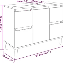 Meuble Wc|Vidaxl Ensemble de meubles de salle de bain 3 pcs Sonoma gris