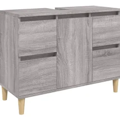 Meuble Wc|Vidaxl Ensemble de meubles de salle de bain 3 pcs Sonoma gris