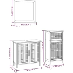 Vidaxl Ensemble de meubles de salle de bain 3 pcs Bois massif de noyer