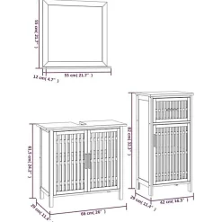 Vidaxl Ensemble de meubles de salle de bain 3 pcs Bois massif de noyer