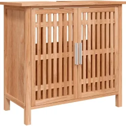 Vidaxl Ensemble de meubles de salle de bain 3 pcs Bois massif de noyer