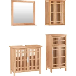 Vidaxl Ensemble de meubles de salle de bain 4 pcs Bois massif de noyer