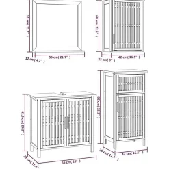 Vidaxl Ensemble de meubles de salle de bain 4 pcs Bois massif de noyer
