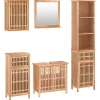 Vidaxl Ensemble de meubles de salle de bain 5 pcs bois massif de noyer