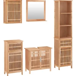 Vidaxl Ensemble de meubles de salle de bain 5 pcs bois massif de noyer