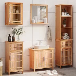 Vidaxl Ensemble de meubles de salle de bain 5 pcs bois massif de noyer