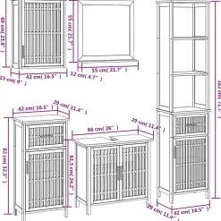 Vidaxl Ensemble de meubles de salle de bain 5 pcs bois massif de noyer