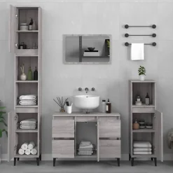 Meuble Wc|Vidaxl Ensemble de meubles de salle de bain 3 pcs Sonoma gris