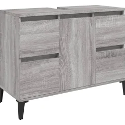 Meuble Wc|Vidaxl Ensemble de meubles de salle de bain 3 pcs Sonoma gris