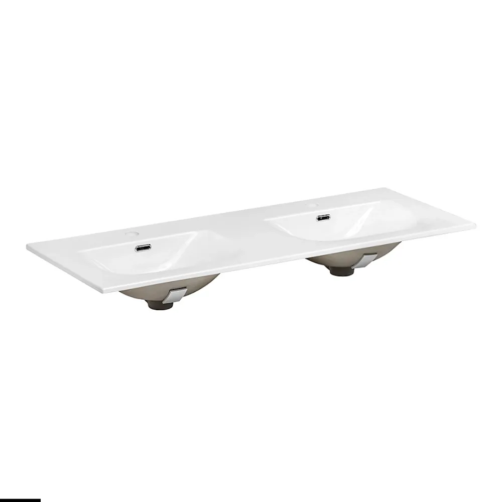 Otitec Ensemble de meubles sous vasque - 120 cm - avec Vasque - Cube et Colonnes - Miroirs LED - WOTANIA