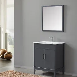 Ensemble Meuble De Salle De Bains|Wilsa Ensemble de salle de bain gri 75 cm