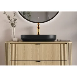 Meuble Sous-Vasque|Meublorama Ensemble de salle de bain KORI : meuble sous vasque 100cm et plan vasque
