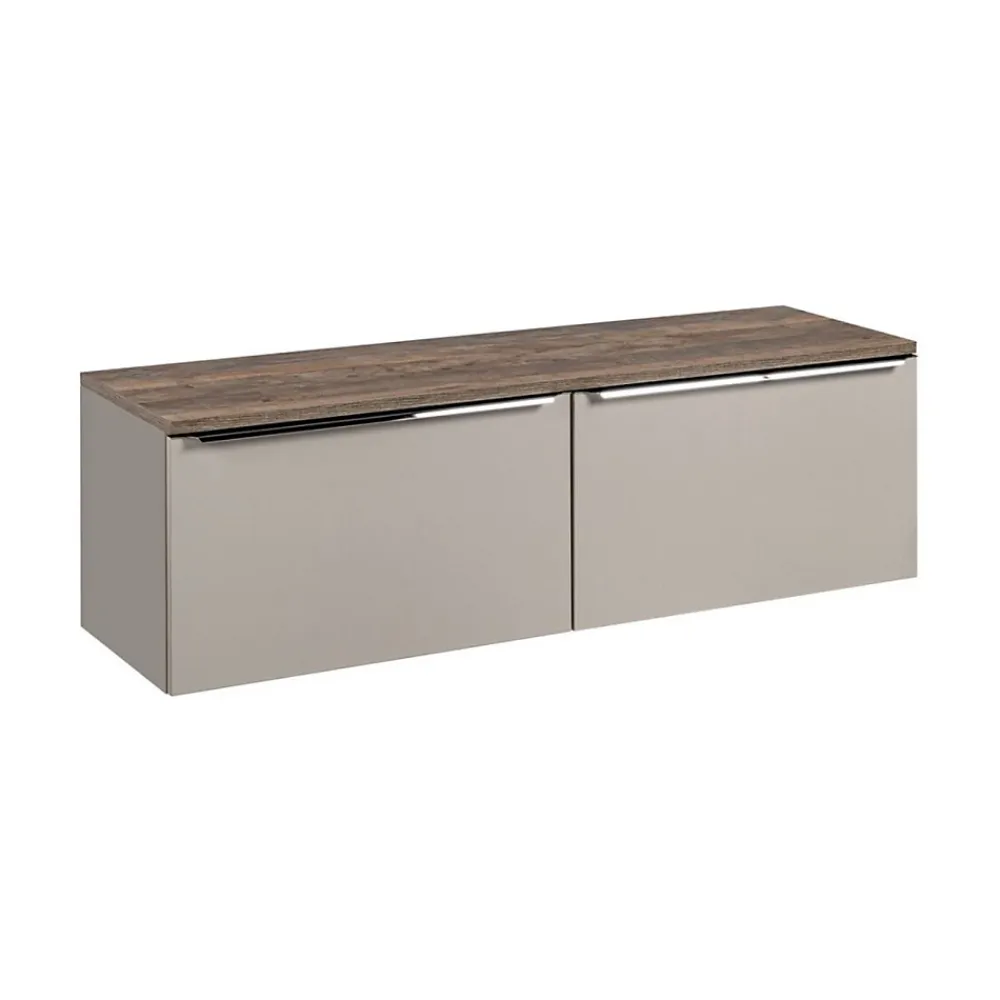 Meublorama Ensemble de salle de bain VANTA taupe : meuble sous vasque 160cm et plan vasque