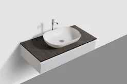 Meuble Sous-Vasque|Bernstein Ensemble de salle de bain Vision 1000 blanc mat - Avec armoire de toilette, Sans cache, Sans vasque à poser