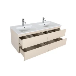 Mob-In Ensemble double vasque SORRENTO 120cm avec vasque, robinets et miroirs