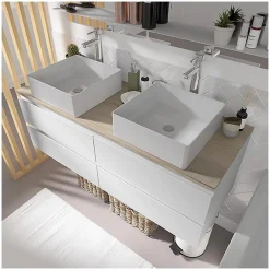 Mob-In Ensemble double vasque suspendu SORRENTO 120cm