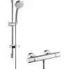 Colonne De Douche Thermostatique|Hansgrohe Ensemble douche Croma 100 + mitigeur thermostatique Ecostat Comfort + Barre de douche 65 cm