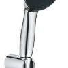 Pommeau De Douche, Flexible Et Barre De Douche|Grohe Ensemble douchette 1 jet + support + flexible chrome, Vitalio Start 100