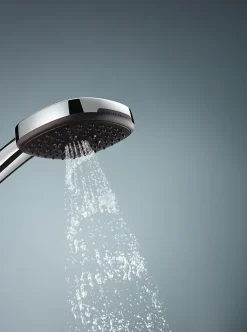 Pommeau De Douche, Flexible Et Barre De Douche|Grohe Ensemble douchette 3 jets + support + flexible chrome, Vitalio 100