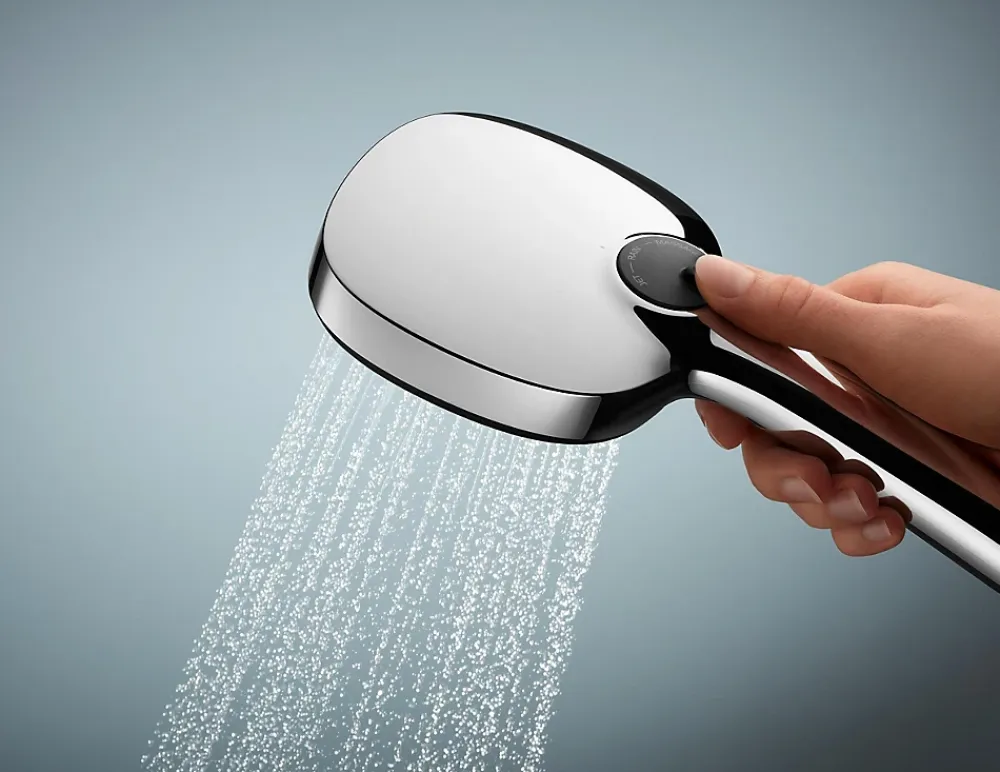 Pommeau De Douche, Flexible Et Barre De Douche|Grohe Ensemble douchette 3 jets + support + flexible chrome, Vitalio 100