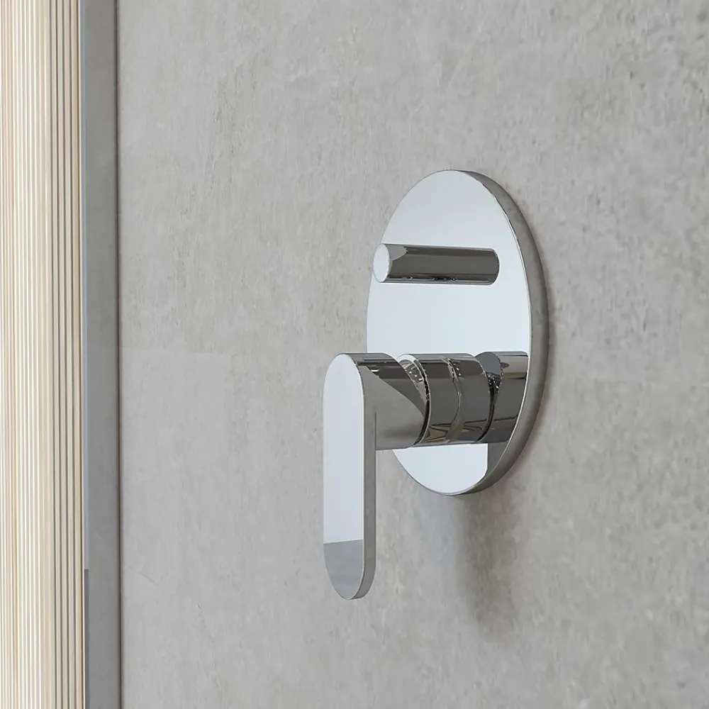 Robinet De Douche|Kiamami Valentina Ensemble Externe Encastrable Pour Douche Universelle 2 Voies, Plaque + Levier + Déviateur Amalfi