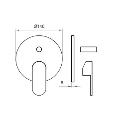 Robinet De Douche|Kiamami Valentina Ensemble Externe Encastrable Pour Douche Universelle 2 Voies, Plaque + Levier + Déviateur Amalfi