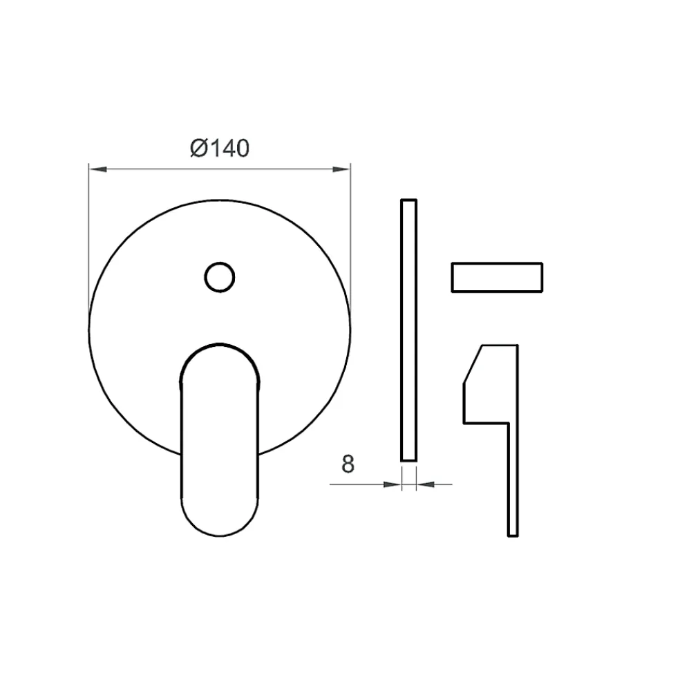 Robinet De Douche|Kiamami Valentina Ensemble Externe Encastrable Pour Douche Universelle 2 Voies, Plaque + Levier + Déviateur Amalfi