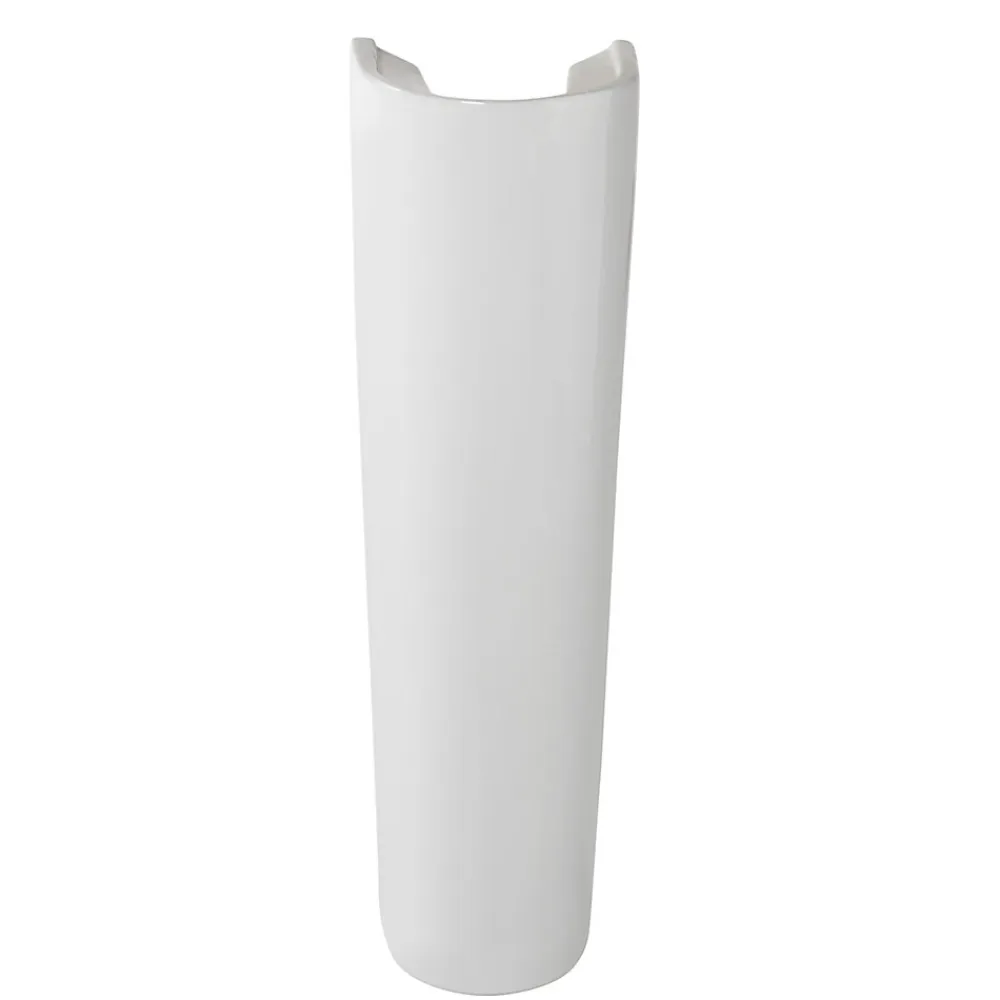 GoodHome Ensemble lavabo et colonne en céramique blanc Cavally