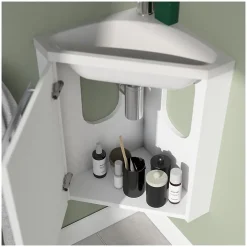 Lave-Mains|Mob-In Ensemble lave-mains angle suspendu SKINO avec robinet et armoire d'angle