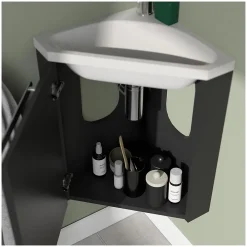 Lave-Mains|Mob-In Ensemble lave-mains angle suspendu SKINO avec robinet et armoire d'angle