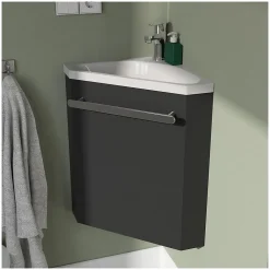 Lave-Mains|Mob-In Ensemble lave-mains angle suspendu SKINO avec robinet et armoire d'angle