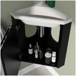 Lave-Mains|Mob-In Ensemble lave-mains d'angle SKINO + vasque + armoire de toilette