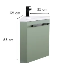 Lave-Mains|Mob-In Ensemble lave-mains d'angle suspendu SKINO avec robinet noir