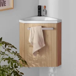 Mob-In Ensemble lave-mains d'angle suspendu SKINO avec robinet noir