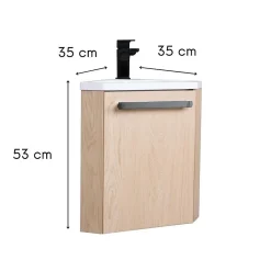 Mob-In Ensemble lave-mains d'angle suspendu SKINO avec robinet noir