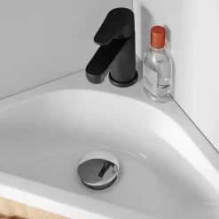 Mob-In Ensemble lave-mains d'angle suspendu SKINO avec robinet noir