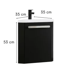 Mob-In Ensemble lave-mains d'angle suspendu SKINO avec robinet noir