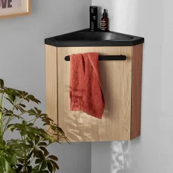 Lave-Mains|Mob-In Ensemble lave-mains d'angle suspendu SKINO avec robinet noir