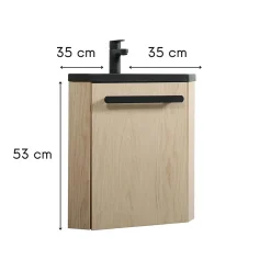 Lave-Mains|Mob-In Ensemble lave-mains d'angle suspendu SKINO avec robinet noir