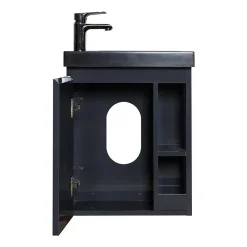Lave-Mains|Mob-In Ensemble lave-mains HAMPTON avec rangement latéral et robinet noir