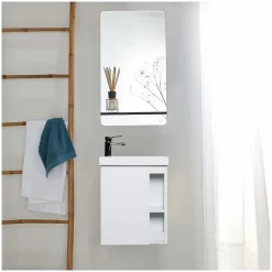 Lave-Mains|Mob-In Ensemble lave-mains HAMPTON avec robinet chromé et miroir