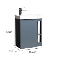 Lave-Mains|Mob-In Ensemble lave-mains HAMPTON avec rangement latéral avec robinet chromé
