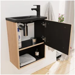 Mob-In Ensemble lave-mains NIKA avec niche et miroir tablette