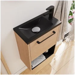 Mob-In Ensemble lave-mains NIKA avec niche et miroir tablette