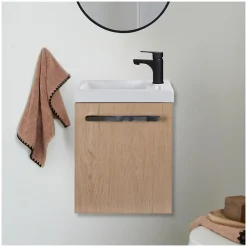 Mob-In Ensemble lave-mains suspendu NEVADA avec robinet noir