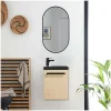 Lave-Mains|Mob-In Ensemble lave-mains suspendu NEVADA avec robinet noir et miroir ovale