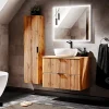 Otitec Ensemble meuble de salle de bain de 80 cm - avec plan - avec vasque - avec Miroir - LIVA OAK