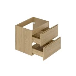 Petits-Meubles Ensemble meuble double vasque 120cm et colonne Viggo Bois