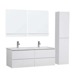 Mob-In Ensemble meuble double vasque SORRENTO 120cm avec plan céramique
